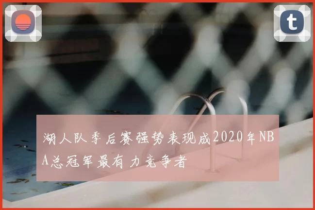 湖人队季后赛强势表现成2020年NBA总冠军最有力竞争者